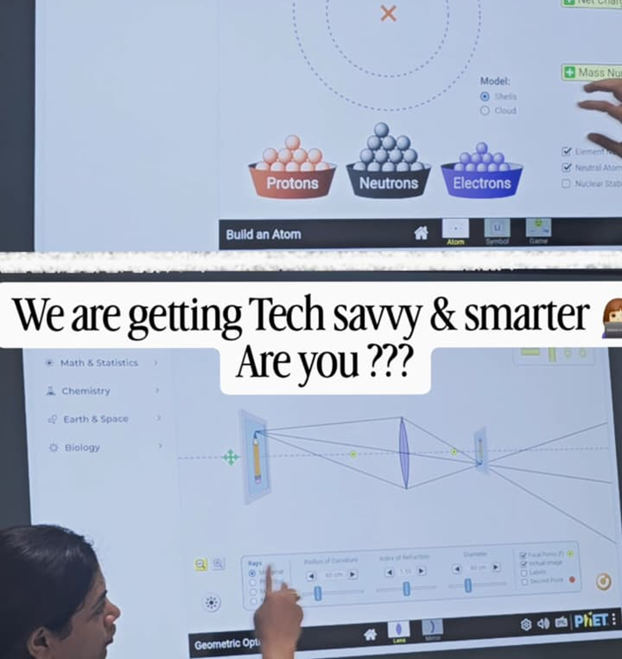 Interactive digital smart board in use